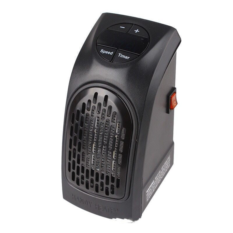Calefactor Eléctrico Mini Portátil PTC – Ventilador de Calor y Frío con Temporizador 12h, Control Remoto y Enchufe EU/US/UK/AU