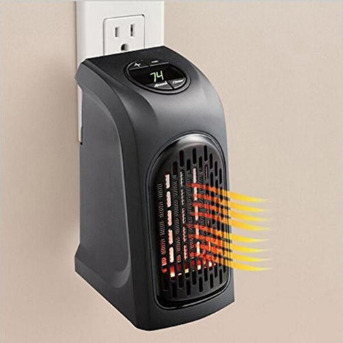 Calefactor Eléctrico Mini Portátil PTC – Ventilador de Calor y Frío con Temporizador 12h, Control Remoto y Enchufe EU/US/UK/AU
